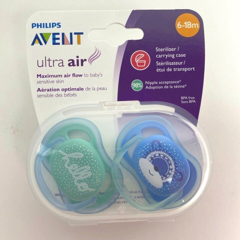 Philips AVENT Ultra Air Pacifier 6-18m with Sterilizer Carrying Case